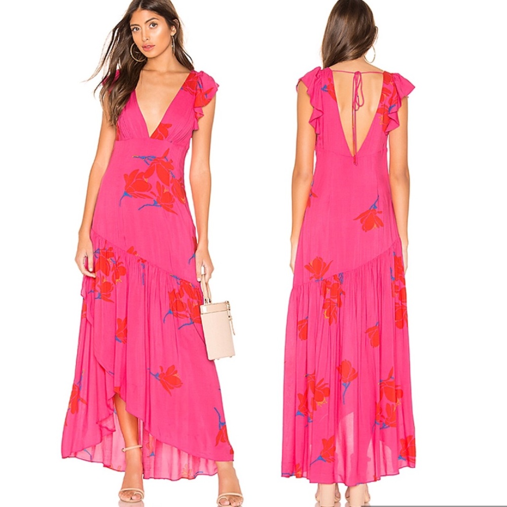 NWT Free People Pink She's A Waterfall Maxi Dress - Picture 4 of 10